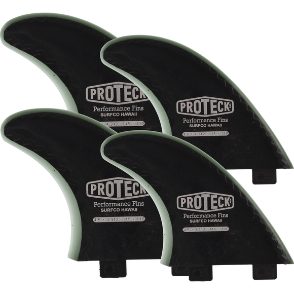 Proteck Perform Fcs Quad 4.5+4.0 Black Surfboard FIN  -  SET OF 4PCS