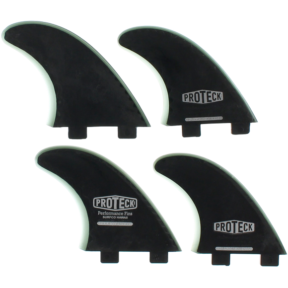 Proteck Perform Fcs Quad 4.5+4.25 Black Surfboard FIN  -  SET OF 4PCS