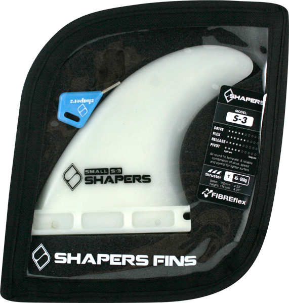 Shapers Australia S-3 Future Natural 3fin Set Surfboard FIN  -  SET OF 3PCS