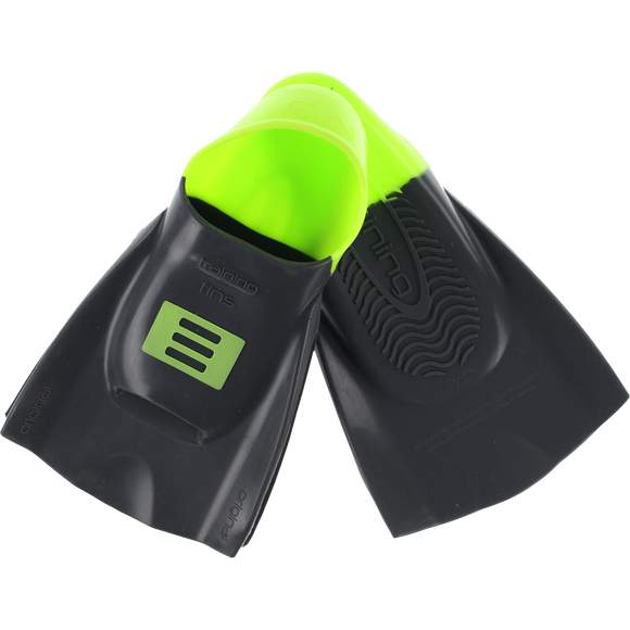 DMC Training Swim Fins - SMALL/MEDIUM Charcoal/Green (Size 7-8)