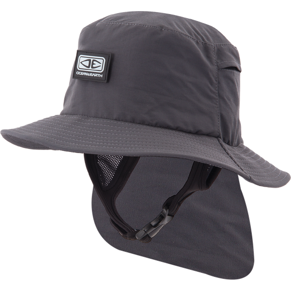 Ocean and Earth Mens Indo Stiff Peak Surf HAT - S-Black 