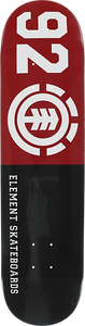 Element 92 Classic Skateboard Deck -8.0 Black/Red/White DECK ONLY