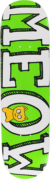 Meow Logo Skateboard Deck -8.25 Green DECK ONLY