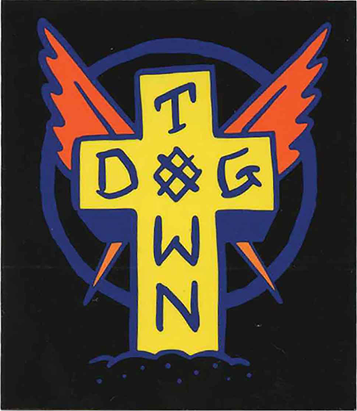 Dogtown Scratch Cross Decal Black