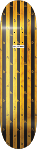 Hs Stripes Skateboard Deck -8.0 Black/Yellow DECK ONLY