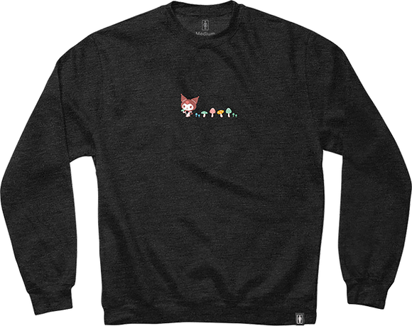 Girl Hello Kitty Shroom Trail Crew Sweatshirt - SMALL Charcoal