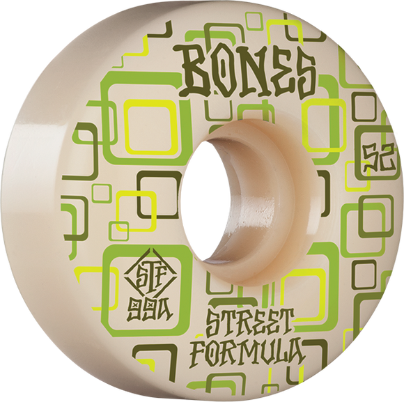 Bones Wheels STF V3 Retros 52mm 99a White Skateboard Wheels (Set of 4)