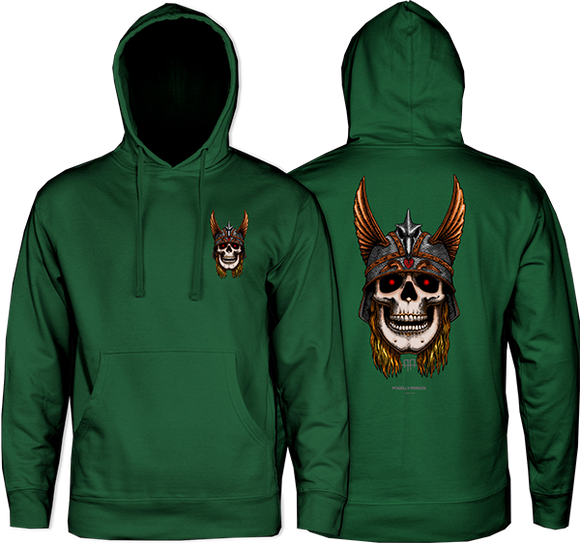 Powell Peralta Anderson Skull Hooded Sweatshirt - SMALL Alpine Green