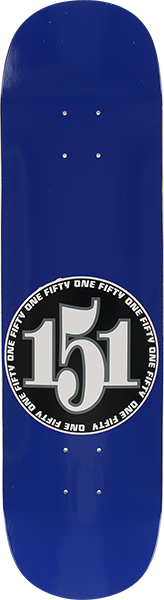 151 Team Numbers Skateboard Deck -7.75 Blue DECK ONLY