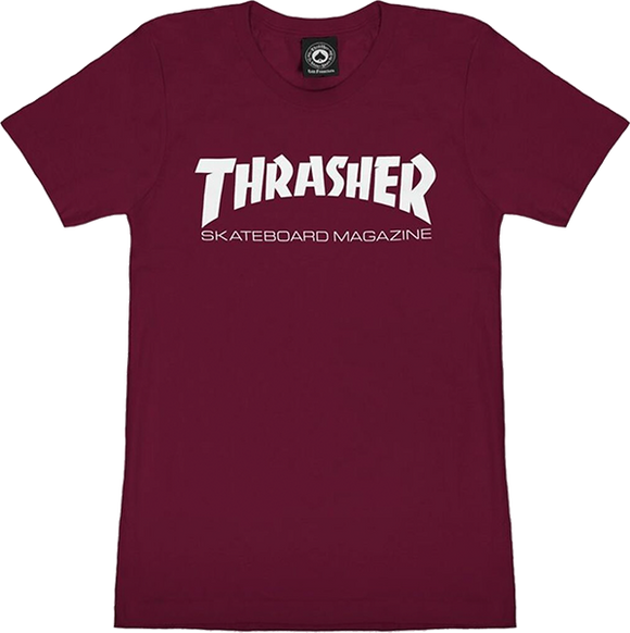 Thrasher Mag Logo Girls T-Shirt - Size: SMALL Maroon