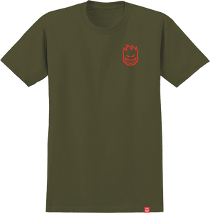 Spitfire Lil Bighead T-Shirt - Size: SMALL Military Green/Red