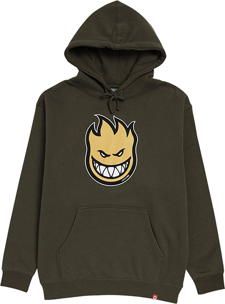 Spitfire Bighead Fill Hooded Sweatshirt - SMALL Army/Gold/Black