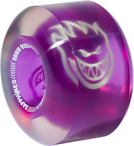 Spitfire Sapphire 90du Cruiser 58mm Clear/Purple Skateboard Wheels (Set of 4)