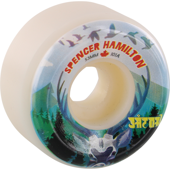 Satori Hamilton Canada 53mm 101a White Skateboard Wheels (Set of 4)