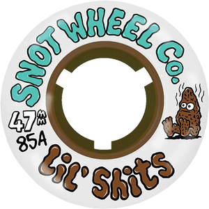 Snot Wheel Co. Lil Shits 47mm 85a White/Brown Skateboard Wheels (Set of 4)