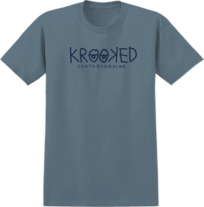 Krooked Krooked Eyes T-Shirt - Size: SMALL Indigo/Navy