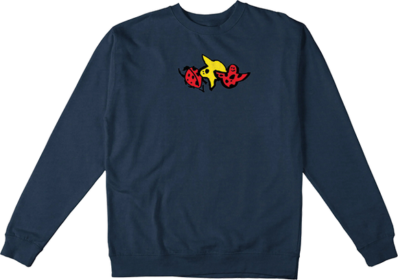 Krooked Ladybug Classic Crew Sweatshirt - MEDIUM Navy Heather