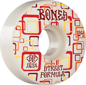 Bones Wheels STF V3 Retros 54mm 103a White Skateboard Wheels (Set of 4)