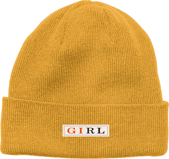 Girl Letterpress BEANIE Gold