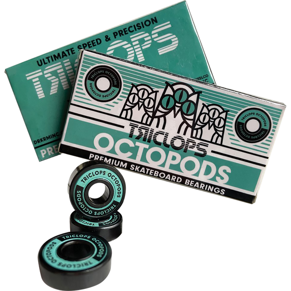 Triclops Octopods Abec-7 Bearing Green/Black Single Set - 8 Pieces