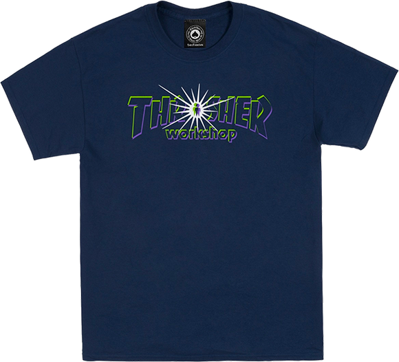 Thrasher X Alien Workshops Nova T-Shirt - Size: X-LARGE Navy