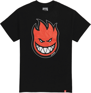 Spitfire Bighead Fill T-Shirt - Size: MEDIUM Black/Red Fill/White Outline