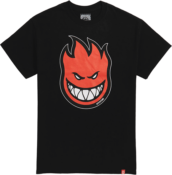 Spitfire Bighead Fill T-Shirt - Size: MEDIUM Black/Red Fill/White Outline