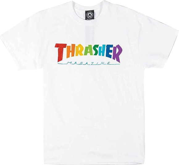 Thrasher Rainbow Mag T-Shirt - Size: LARGE White