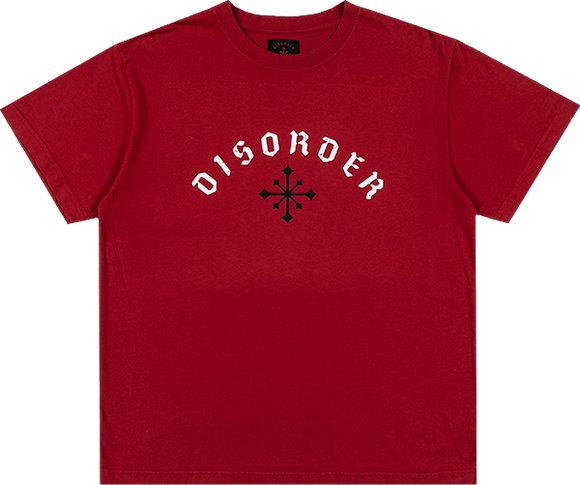 Disorder Arch Logo T-Shirt - Size: X-LARGE Disorder Red