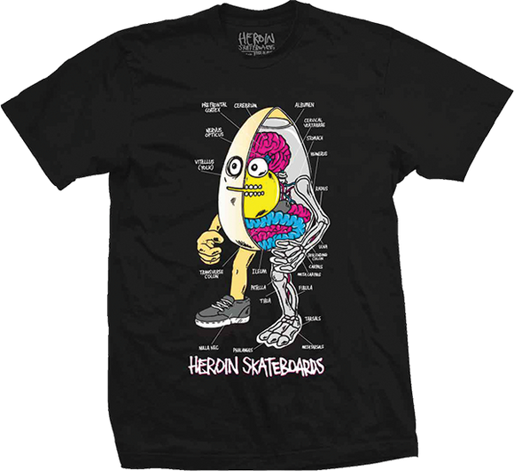 Heroin Anatomy Of An Egg T-Shirt - Size: MEDIUM Black