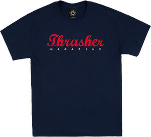 Thrasher Script T-Shirt - Size: X-LARGE Navy