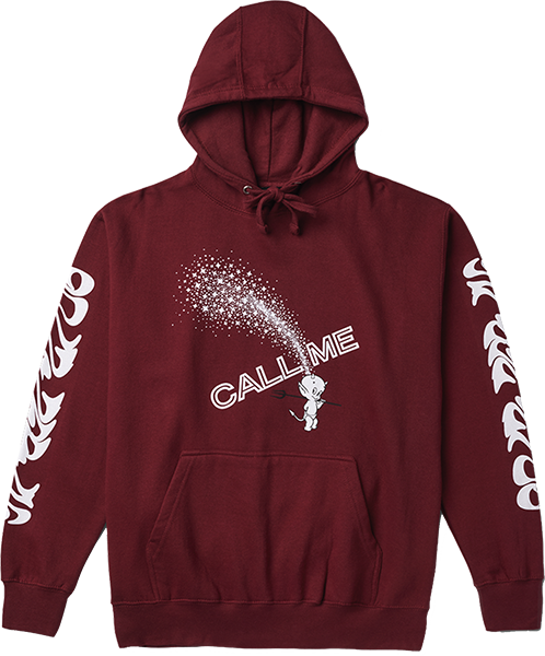 Call Me 917 Devil Calls Hooded Sweatshirt - SMALL Maroon