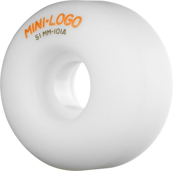 Mini Logo C-Cut 51mm 101a White Skateboard Wheels (Set of 4) - Universo Extremo Boards