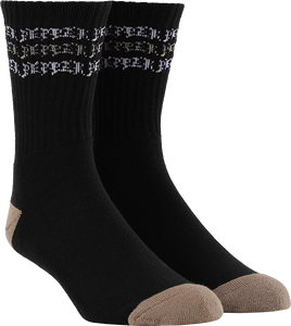 Pepper Stripes Logo Crew Sock Black 