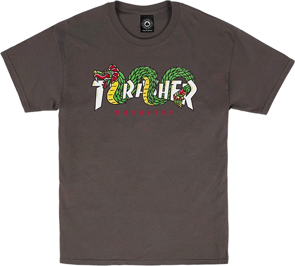 Thrasher Aztec T-Shirt - Size: SMALL Charcoal