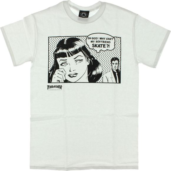 Thrasher Boyfriend T-Shirt - Size: SMALL White