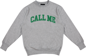 Call Me 917 Call Me Logo Crew Sweatshirt - MEDIUM Heather Grey