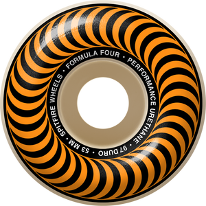 Spitfire F4 97a Classic 53mm Natural W/Orange Skateboard Wheels (Set of 4)