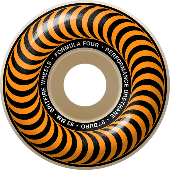 Spitfire F4 97a Classic 53mm Natural W/Orange Skateboard Wheels (Set of 4)