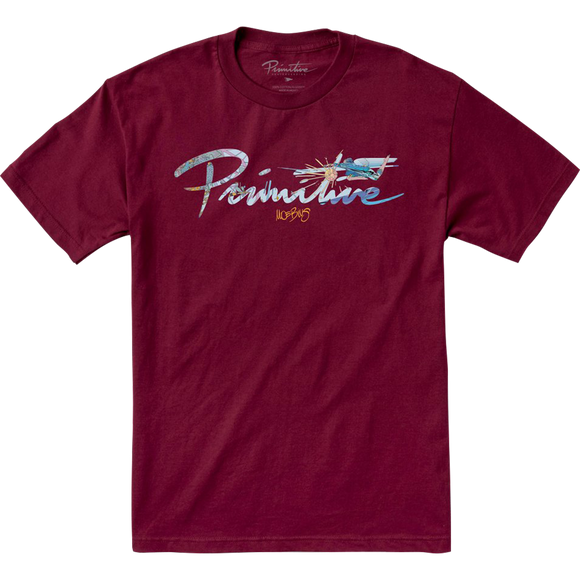 Primitive Moebius Nuevo Short Sleeve T-Shirt - Size: SMALL Burgundy