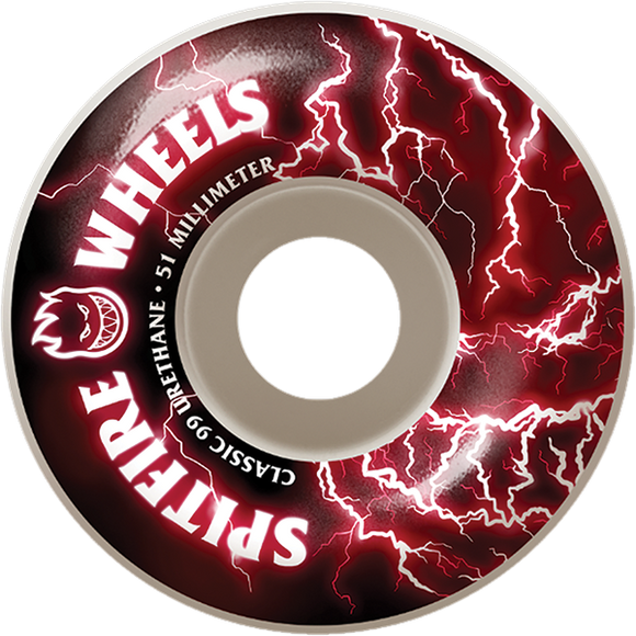 Spitfire Firebolt 51mm 99a White/Red Skateboard Wheels (Set of 4)