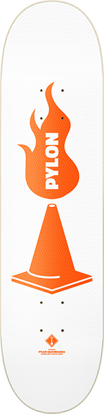 Pylon The Shovel Skateboard Deck -8.0 White DECK ONLY