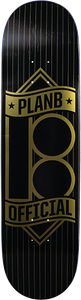 Plan B Banner Skateboard Deck -8.0 Gold DECK ONLY