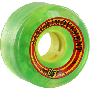 Satori Goo Ball Rasta 62mm 78a Clear Green Longboard Wheels (Set of 4)