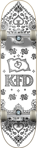 KFD Bandana Complete Skateboard -8.0 Black 