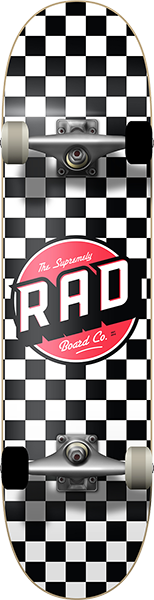 Rad Checker 2 Complete Skateboard -7.5 Black/White 