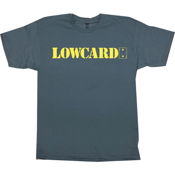 Lowcard Standard T-Shirt - Slate Blue/Yellow