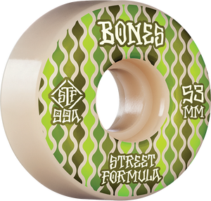 Bones Wheels STF V2 Retros 53mm 99a White Skateboard Wheels (Set of 4)