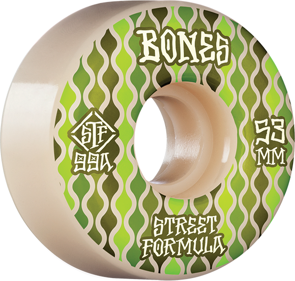 Bones Wheels STF V2 Retros 53mm 99a White Skateboard Wheels (Set of 4)