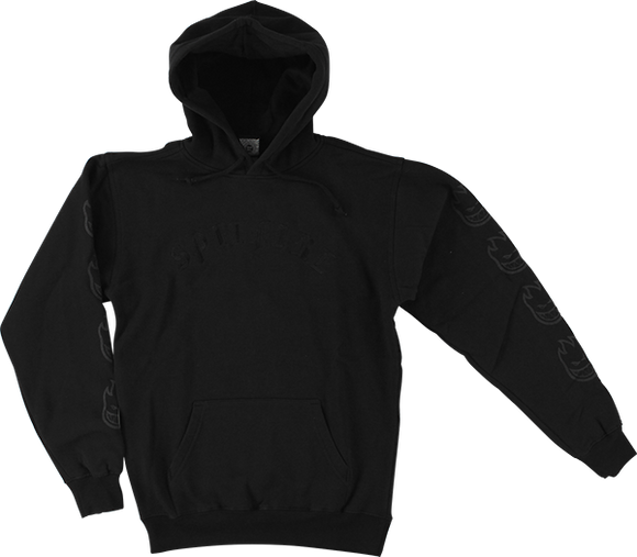 Spitfire Old E Embroidered Hooded Sweatshirt - SMALL Black/Black